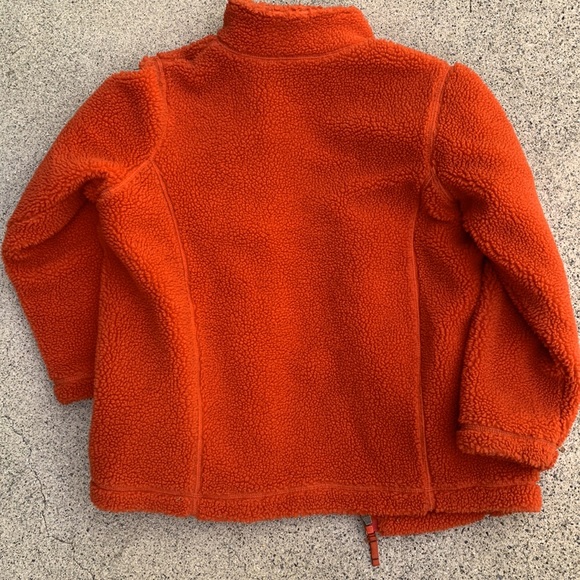 Kids cozy Fleece Jacket, Orange, Lands’ End,  size 6x/7 (L) - Picture 5 of 5